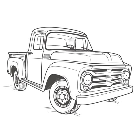 Ford Pick Up Truck Coloring Pages Coloring Pages Outline Sketch Drawing Vector, Pickup Truck ...