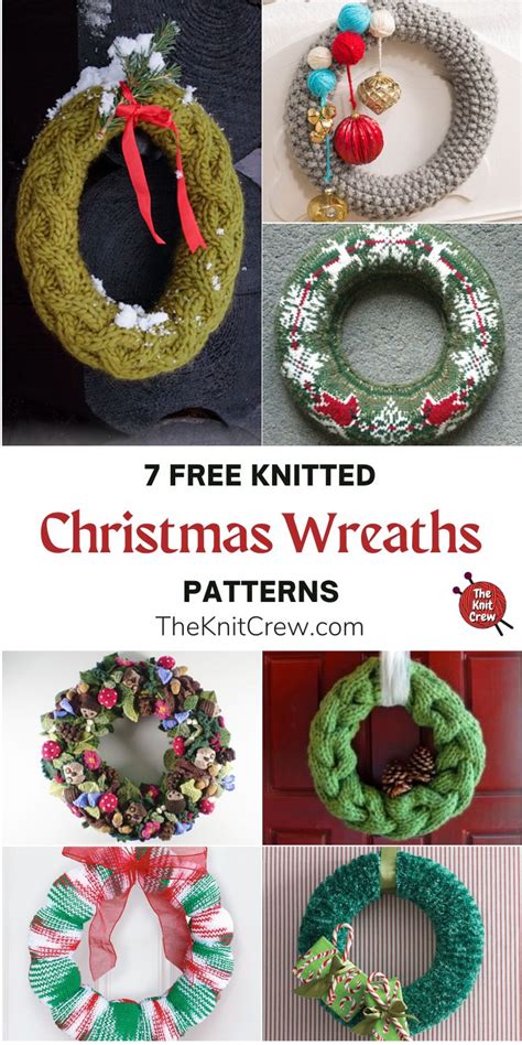 7 Free Knitted Christmas Wreath Patterns - The Knit Crew