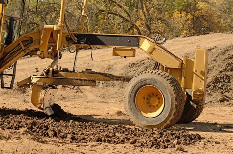 Road Grader stock photo. Image of soil, earthmover, construction - 57249950