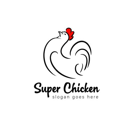 Premium Vector | Super chicken line logo vector