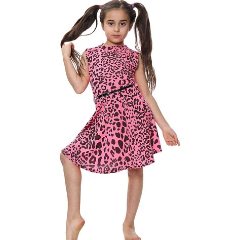 Girls Skater Dress Kids Party Dresses With Free Belt Age 7 8 9 10 11 12 13 Years | eBay