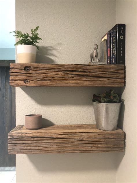 Rustic Wood Floating Shelves