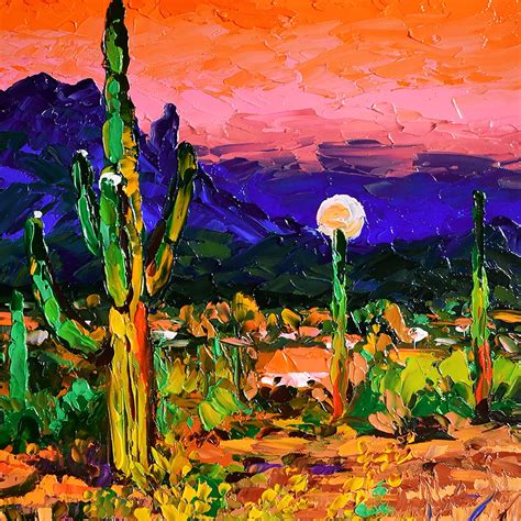 Arizona Art Original Landescape Painting Wall Decor Oil Small | Etsy