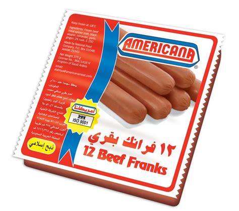 Beef Franks (12) 375g sam - Americana Foods