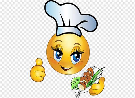 Smiley Emoticon Chef Emoji Cozinhar S Comida Polegar Sinal Menina | The ...