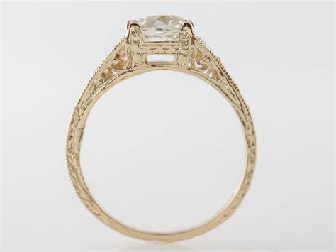 1 Carat Cushion Cut Engagement Ring in Yellow Gold - Filigree Jewelers