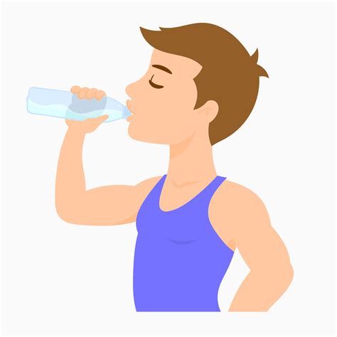 man drinking water with his eyes closed after exercises 2367511 Vector Art at Vecteezy