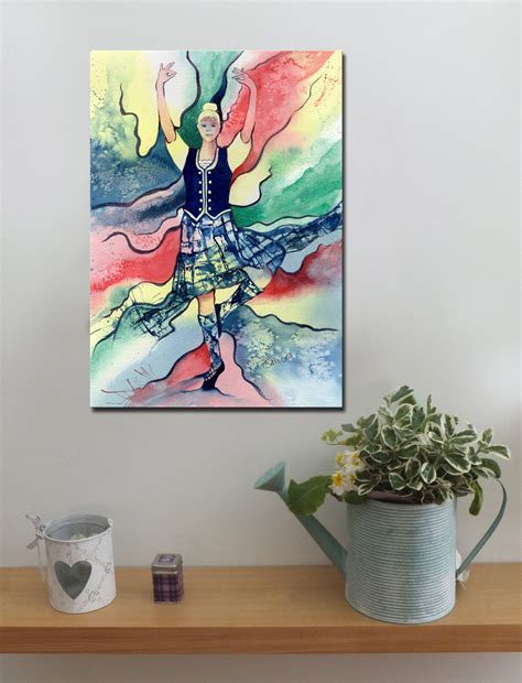 HIGHLAND DANCER BLUE Highland Dance, Canvas Prints, Art Prints, Paper ...