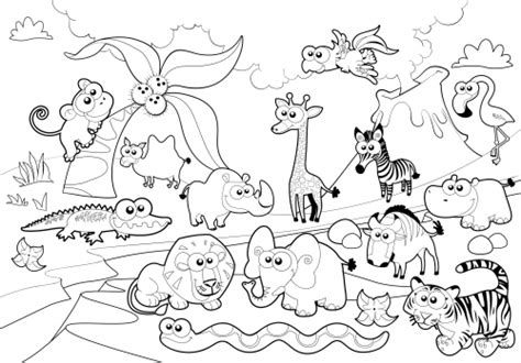 Zoo Animal Coloring Pages For Toddlers