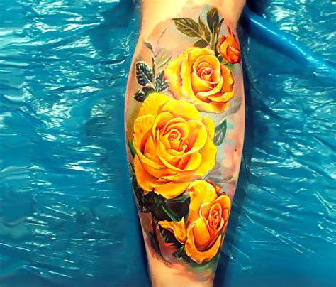 Yellow Roses Tattoo Idea