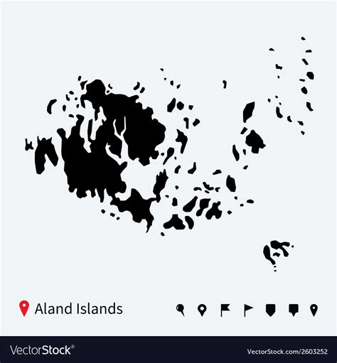 High detailed map aland islands with navigation Vector Image