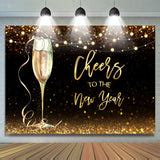 Lofaris Champagne Glass Cheers To The New Year 2023 Backdrop | New Year ...