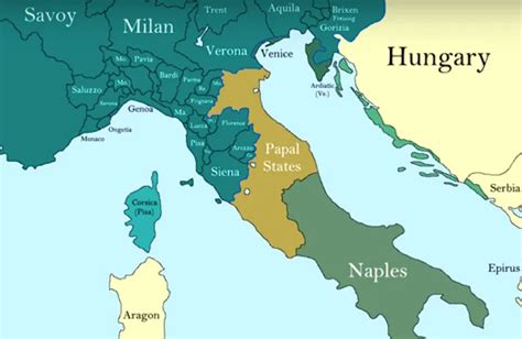 Map Of Europe Italian Peninsula