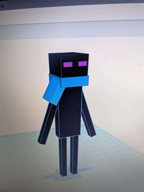 I made a 3D enderman wearing a scarf, how does it look? (I didn't use ...