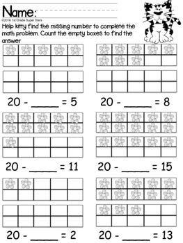 Double Ten Frame - Subtraction (Basic) by 1st Grade Super Stars