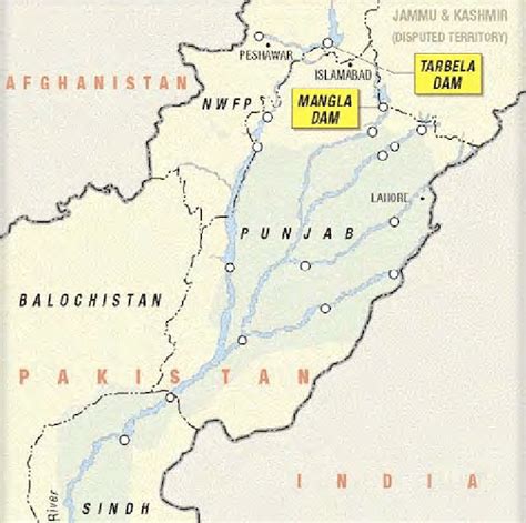 The Indus River, showing dams and borders | Download Scientific Diagram