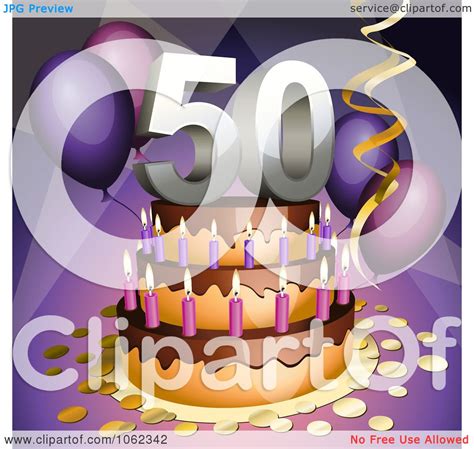 Clipart 3d 50th Birthday Or Anniversary Party Cake - Royalty Free Vector Illustration by Oligo ...