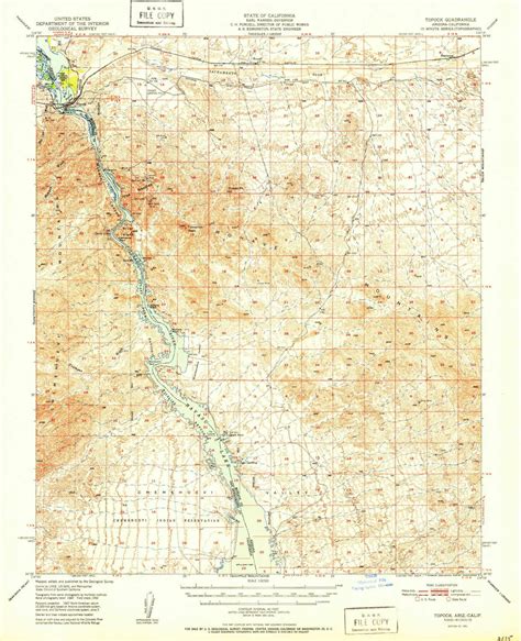 Topock, Arizona 1951 (1951) USGS Old Topo Map Reprint 15x15 AZ Quad ...