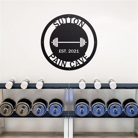 Gym Sign, Personalized Home Gym Sign, Custom Metal Gym Sign, Home Gym ...