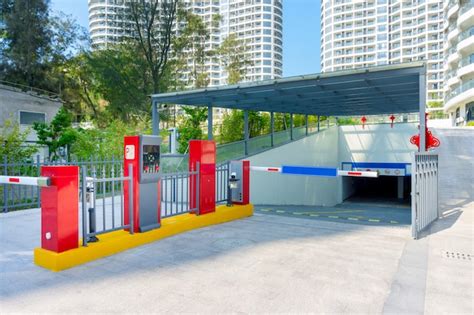 Premium Photo | Barrier of a hotels parking lot