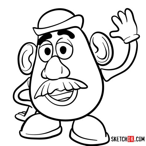 How to draw Mr. Potato Head | Toy Story - Sketchok easy drawing guides