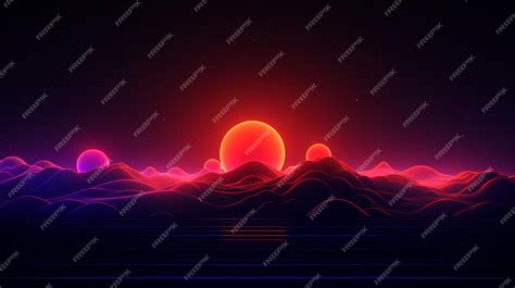 Premium AI Image | synthwave background