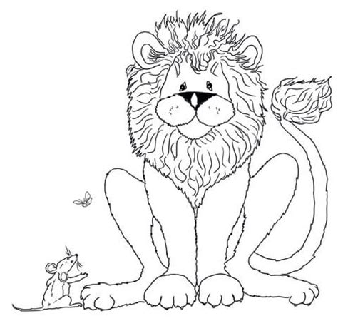 The Mouse Speaks to the Lion coloring page | Free Printable Coloring Pages