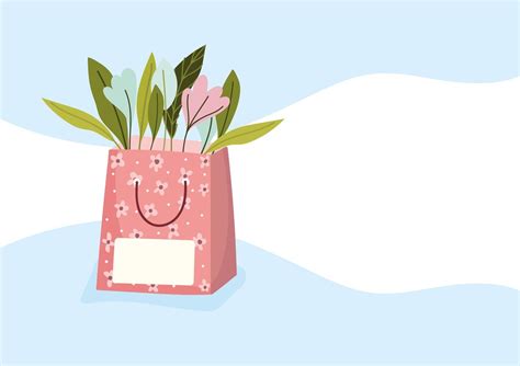 shopping bag with flowers 3747976 Vector Art at Vecteezy