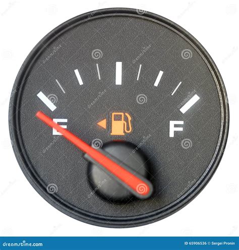 Vehicle Fuel Gauge on Empty. Isolated in White Stock Photo - Image of ...