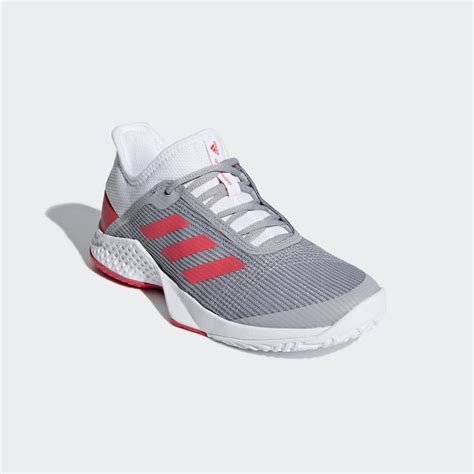 Adidas Womens Adizero Club Shoes Tennis Shoes - Grey/Shock Red/Light ...