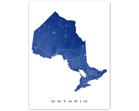 Ontario Map Canada, Topographic Ontario Art Prints and Posters, Toront — Maps As Art