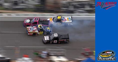 Multi-truck wreck impacts playoff drivers | NASCAR.com