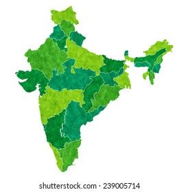 Vektor Stok India Map Country (Tanpa Royalti) 239005714 | Shutterstock