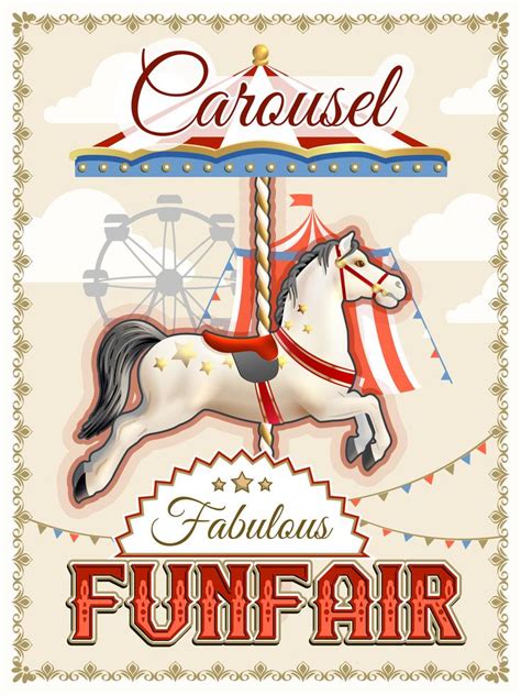 Retro Carousel Poster 466301 Vector Art at Vecteezy