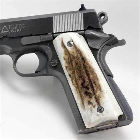 Colt 1911 American Elk Grips Attributes Standard Model Medallions None ...