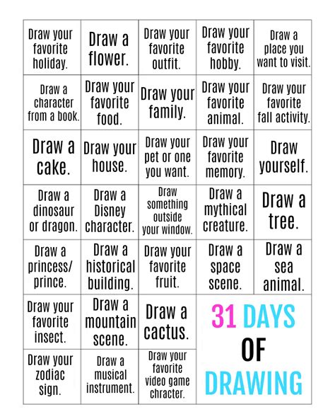 31 Days of Drawing Challenge | Today's Creative Ideas | Drawing ...