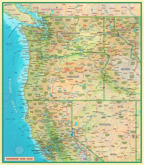 Northwestern United States Full-Size Wall Map | Wide World Maps & MORE!