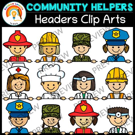 Community Helpers Clipart | Community Helpers Headers | Community ...