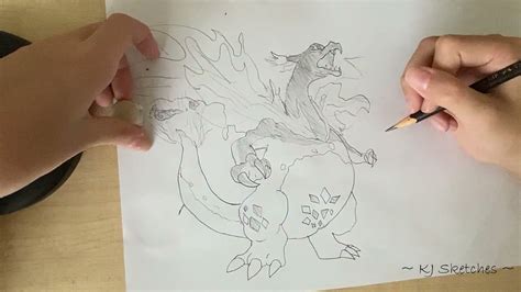 Sketch of Gigantamax Charizard - Pokémon - Time Lapse - YouTube