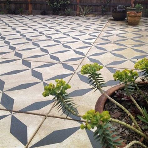 40 Stunning Painted Floor Tiles For Patio Decor Ideas | Painted cement ...