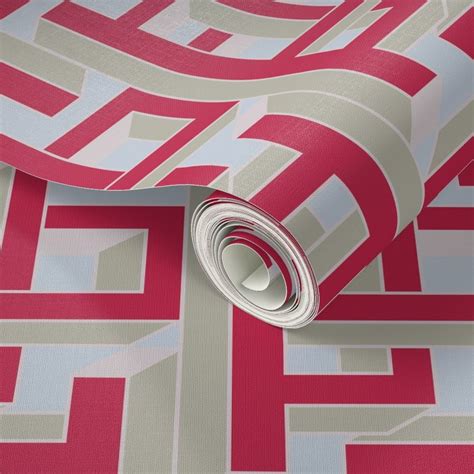 Impossible Geometry Viva Magenta - 01 - Wallpaper | Spoonflower