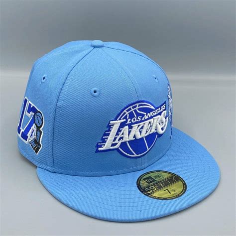 New Era LA Lakers Baby Blue Side Patch 59Fifty Fitted Hat