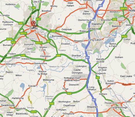 Derby Map - United Kingdom