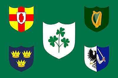 Ireland Rugby Union Flag - Large 5 x 3' - Irish 4 Provinces Crests 6 ...