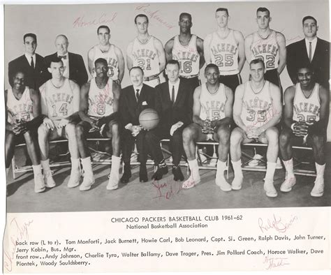 Item Detail - 1961-62 Chicago Packers NBA Basketball Team Signed Photo ...