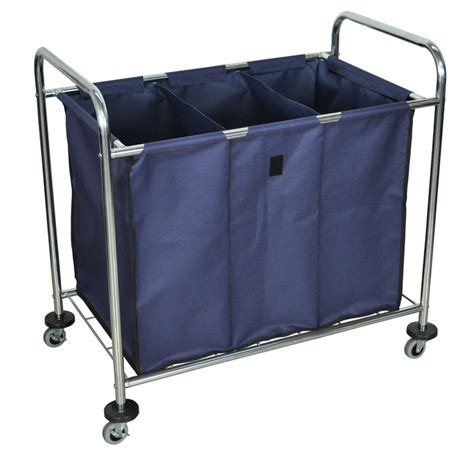 LUXOR HL15 Laundry Cart on Wheels with 3 Sections – Janitorial ...