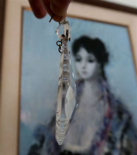 2 Vintage French pendant leaf Crystal Glass Prism oil Lamp Chandelier Parts | eBay