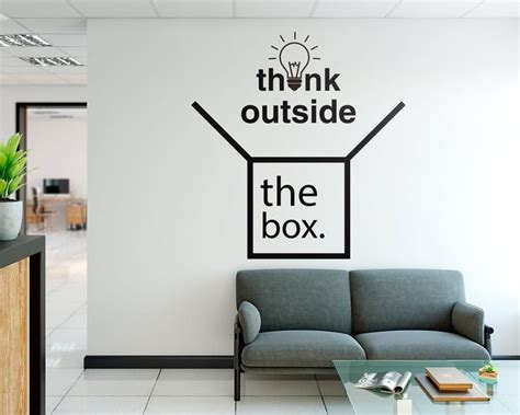 Buy Think Outside the Box, Office Decor, Office Wall Art, Home Office, Wall Sticker, Office ...