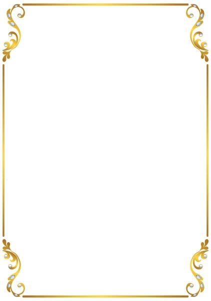 Border Frame Gold Transparent PNG Image | Page borders design, Clip art frames borders, Frame ...