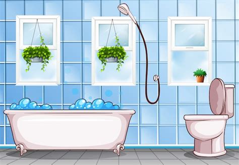 Baño con bañera y aseo. | Vector Gratis